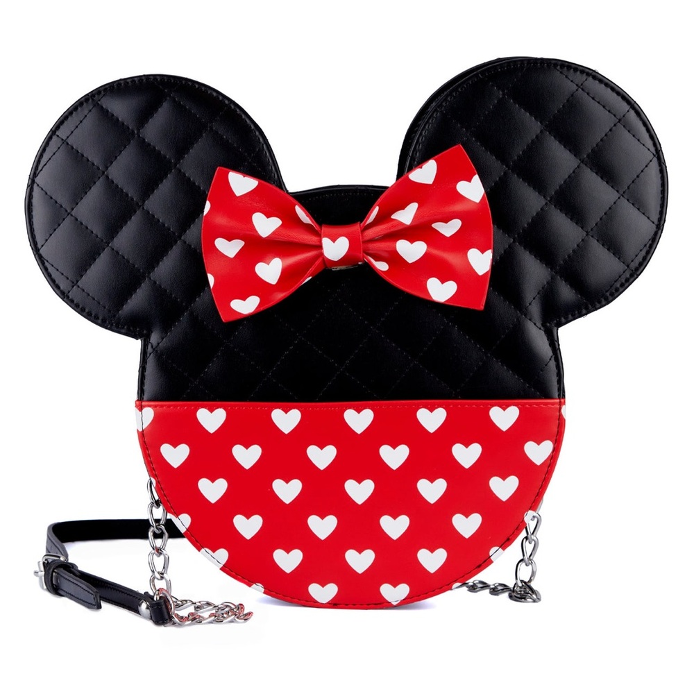 VALENTINES DISNEY MICKEY AND MINNIE REVERSIBLE CROSSBODY BAG LOUNGEFLY - Picture 2 of 8